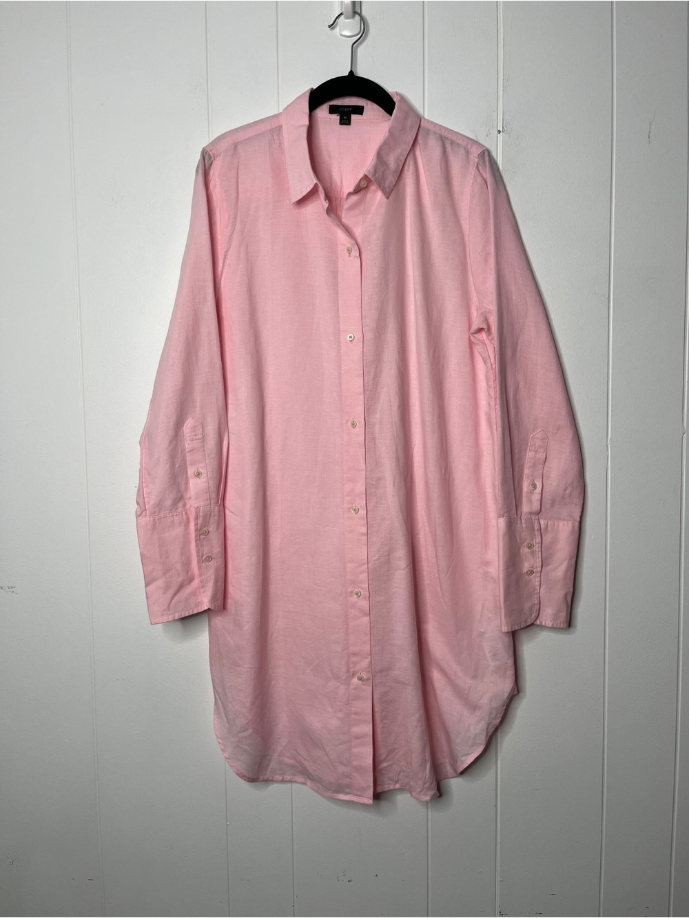 J. Crew Classic-fit beach shirt in linen-cotton blend light Pink Size M